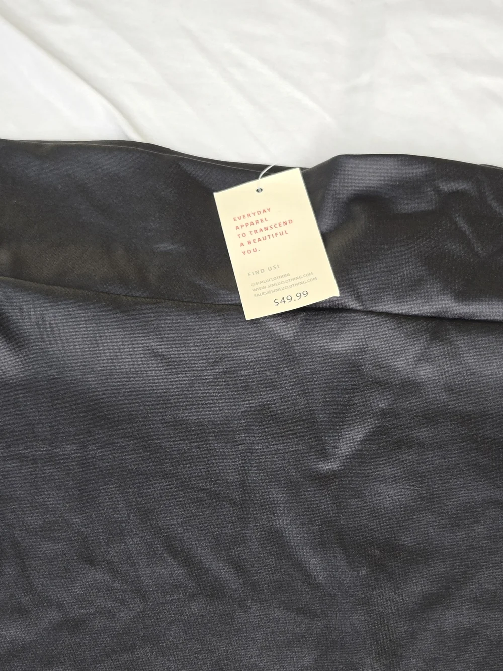 SIMLU Women’s Black Faux Leather Pencil Skirt XL NWT PU2006 Midi Stretch